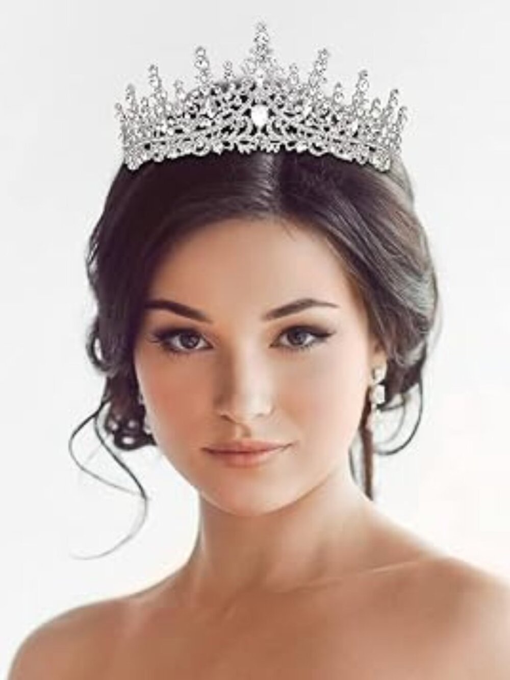 Silver Crystal Wedding Tiara Crown for Women